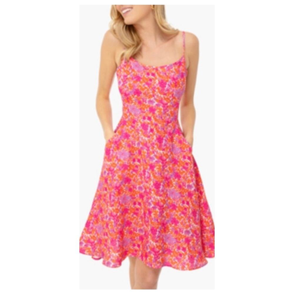 Tuckernuck Pink Kentucky Derby Floral Mini Dress Miami Iris Feminine sz XS